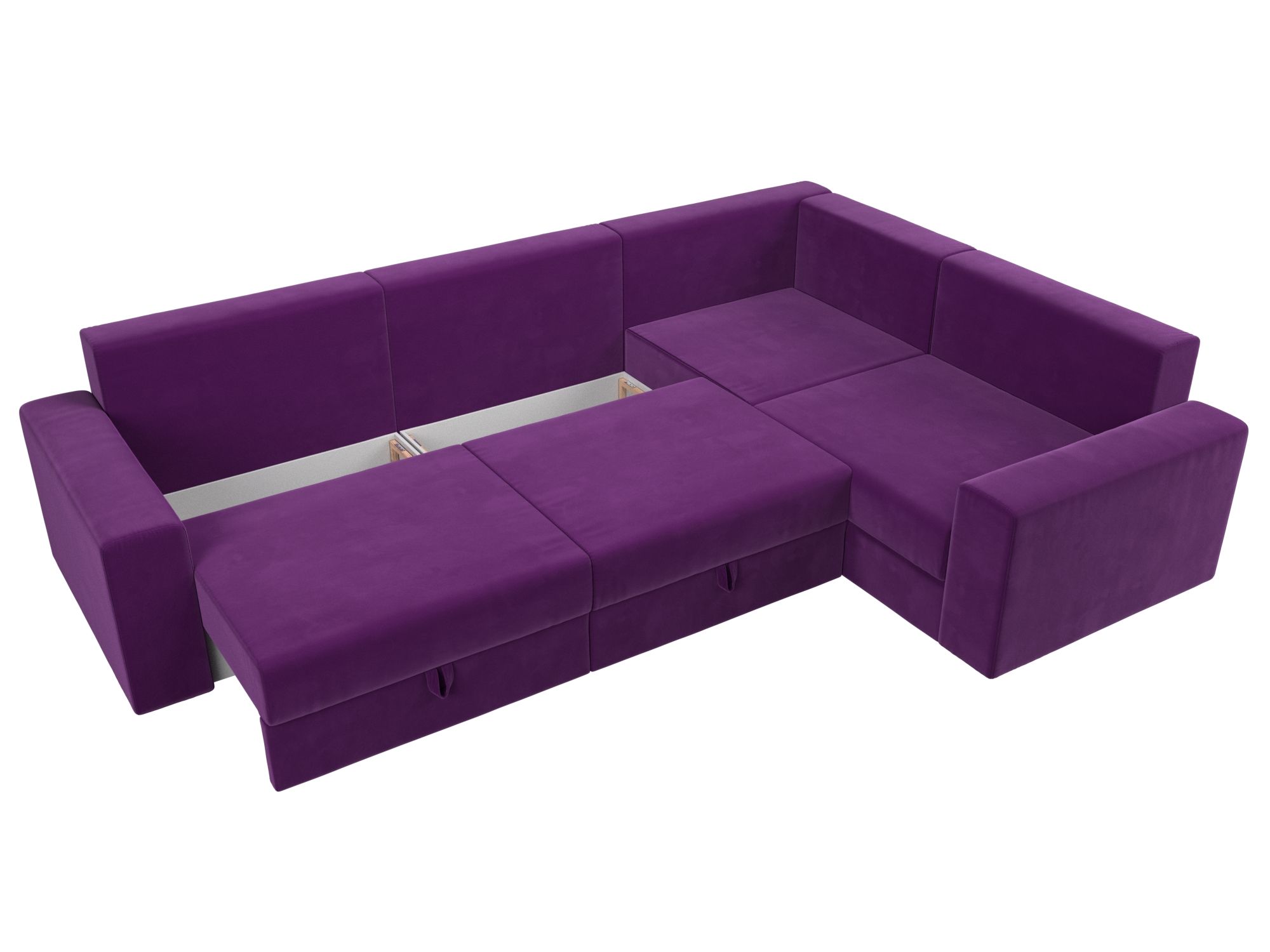 Угловой диван Майами Long правый угол (Фиолетовый\Фиолетовый\Черный)