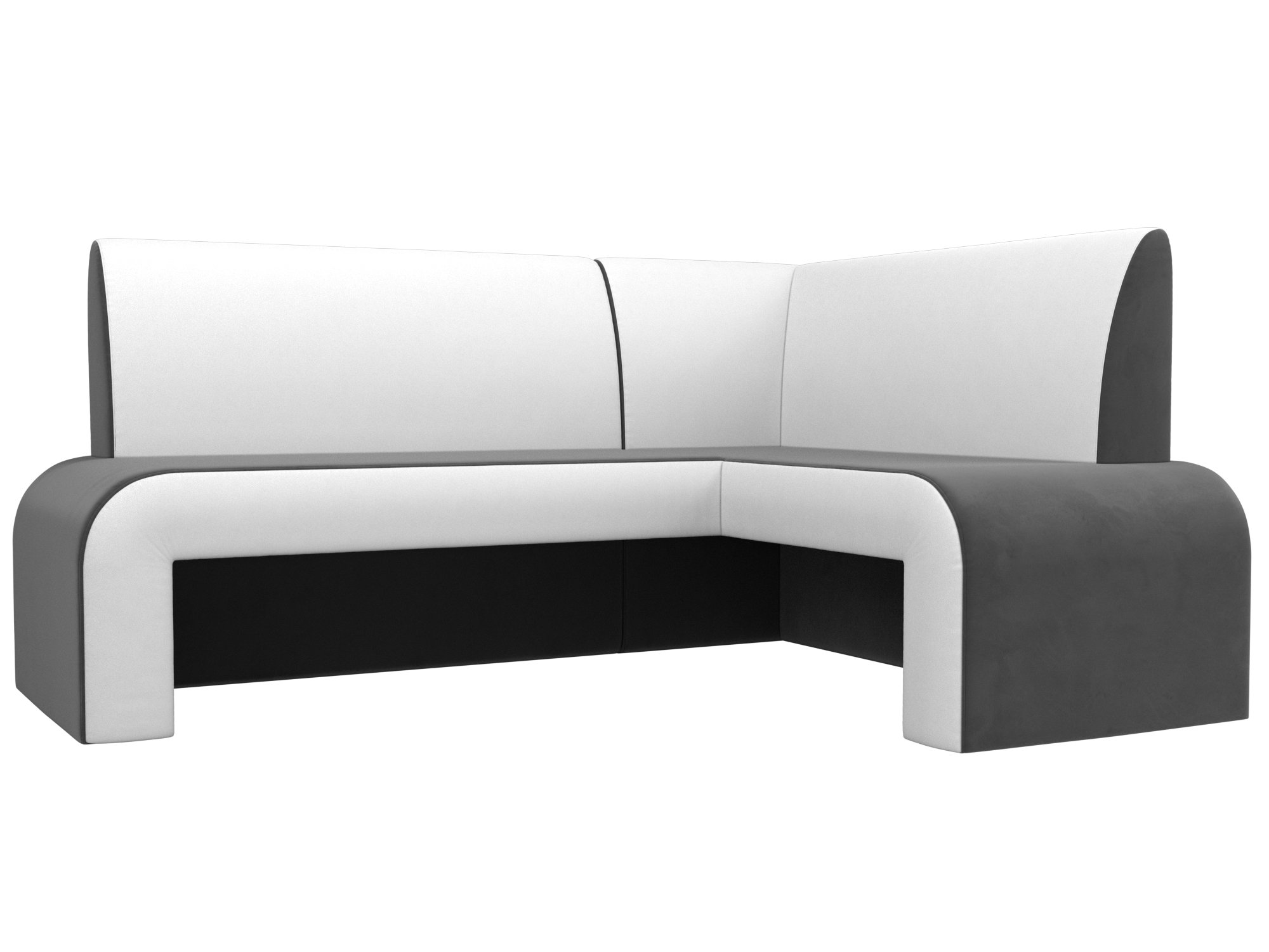 Кухонный угловой диван Кармен (Серый\белый)