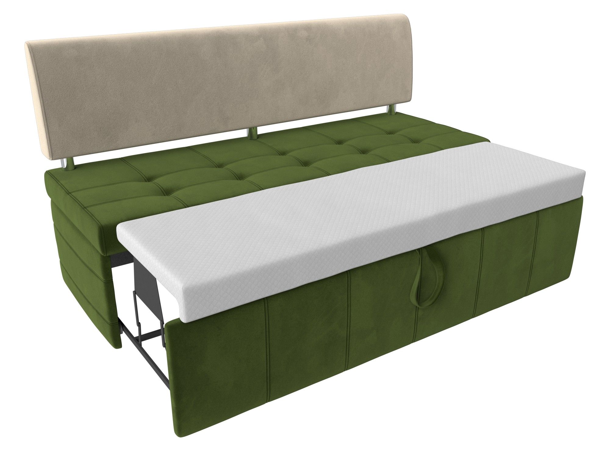 Кухонный прямой диван Стоун (Зеленый\Бежевый)