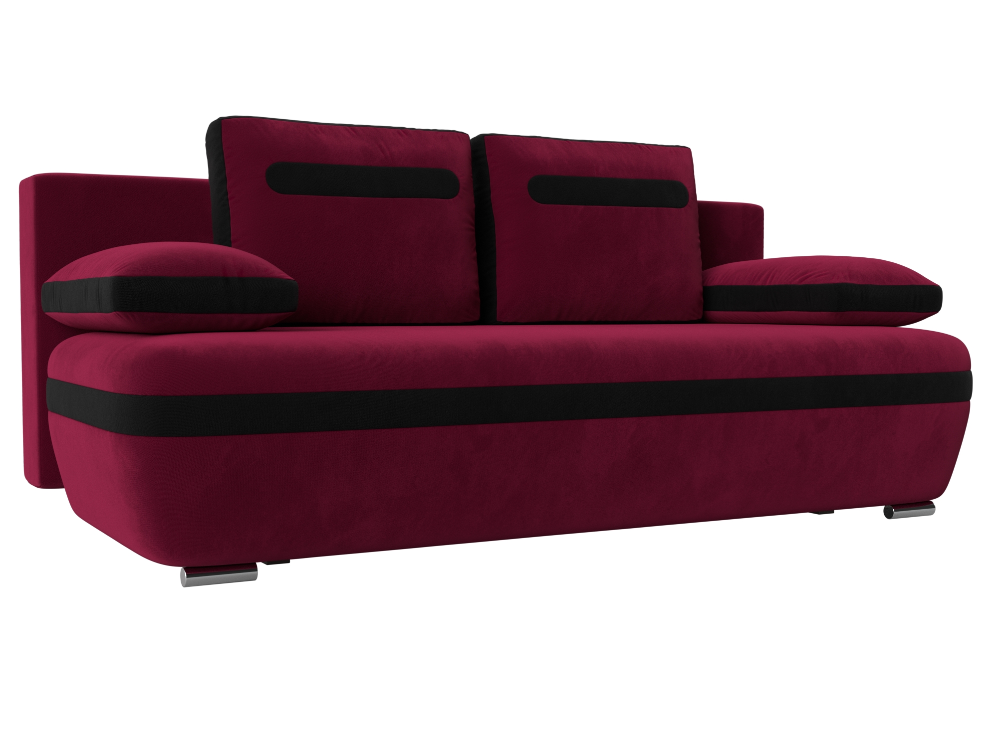 Прямой диван Каир (Бордовый\Черный)