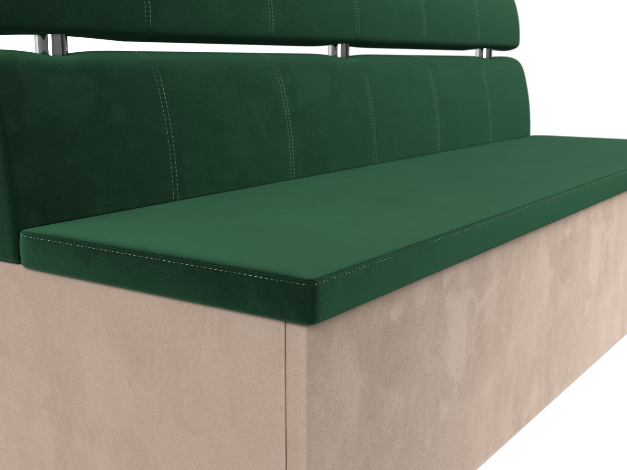 Кухонный прямой диван Классик (Зеленый\Бежевый)