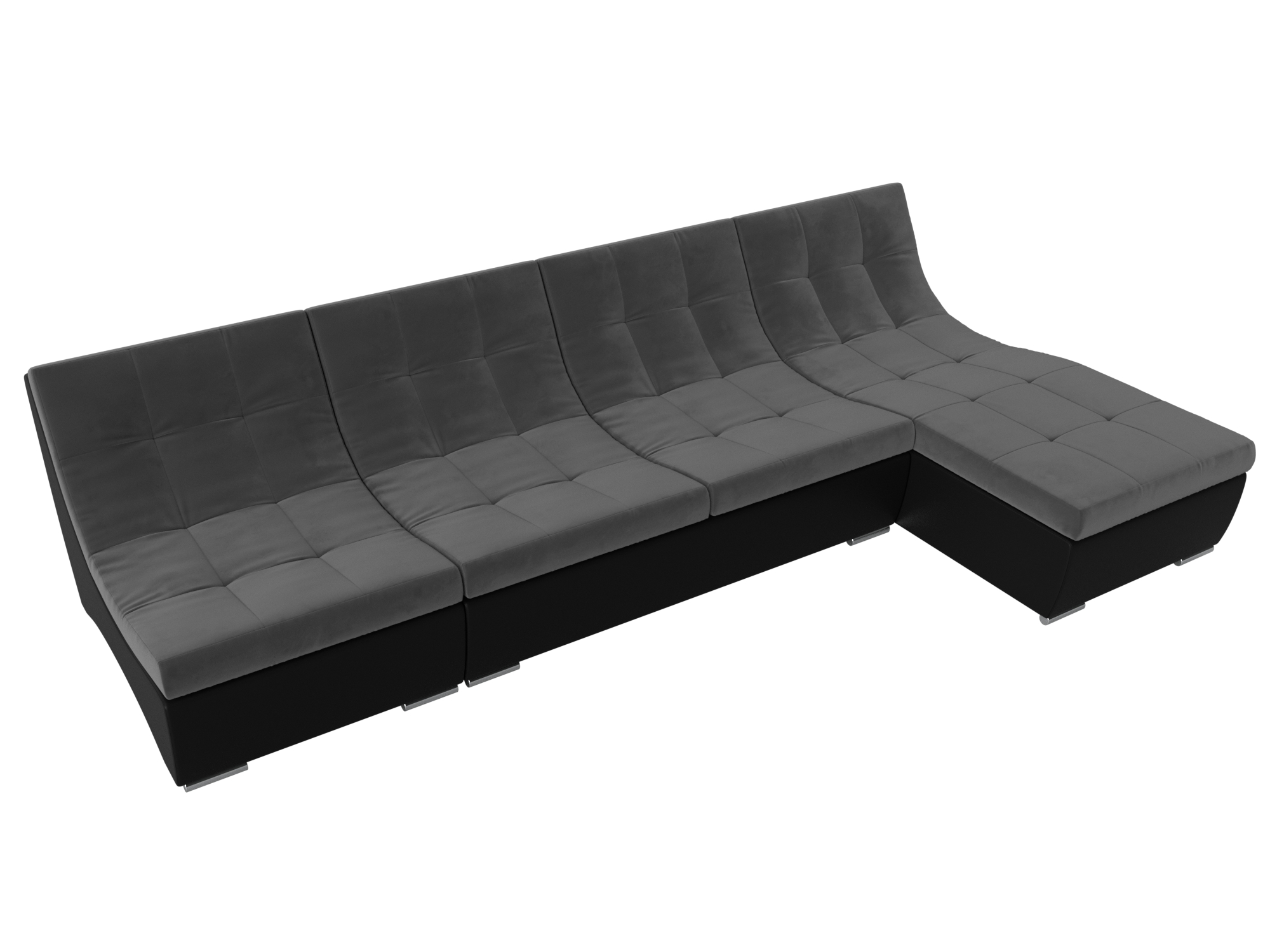Угловой модульный диван Монреаль (Серый\Черный)