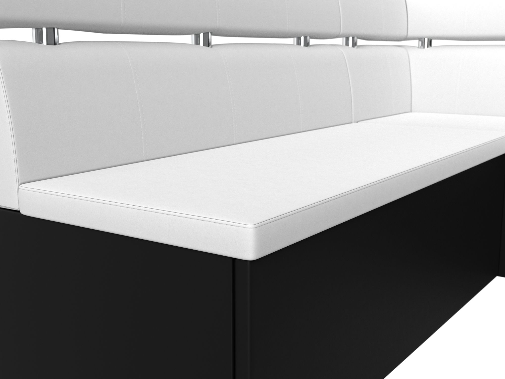 Кухонный угловой диван Классик правый 
угол (Белый\Черный)