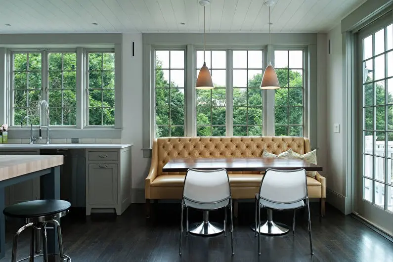 кожаный диван на кухню