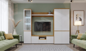 Гостиная ГРЕТТА  Дуб Крафт золотой - Белый  №8