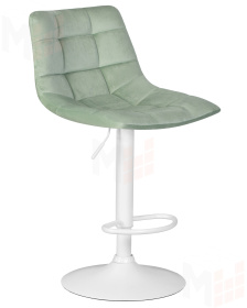 Стул барный DOBRIN TAILOR WHITE (пудрово-мятный велюр (MJ9-87))