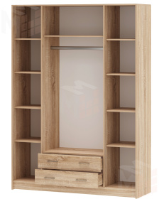 Шкаф Квадро Беатрис Сонома-Белый глянец