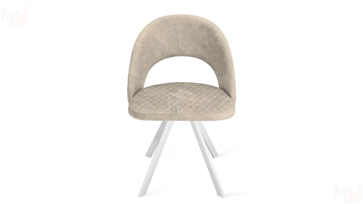 Стул Гэтсби К2 Белый матовый, Велюр Wellmart Dark Beige
