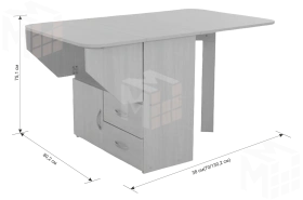 Стол-тумба раскладной дуб сонома