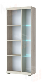 Шкаф-витрина ШВС-800 СОНАТА Дуб Крафт белый - Антрацит