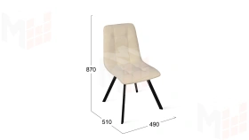 Стул Бруно (паук Т2) Черный муар матовый, Кожзам Бежевый