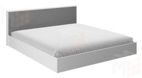 Кровать Копенгаген 1,4 (с настилом) (белый матовый/серый графит)
