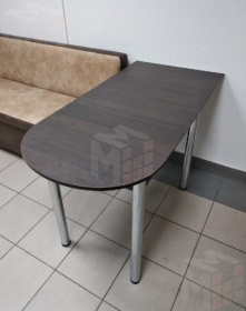 Стол пристенный раскладной 1000/1230*600 (венге), ножки хром