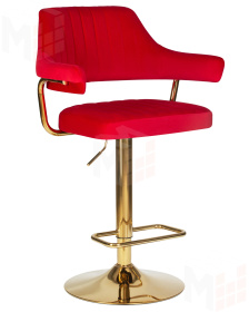 Стул барный DOBRIN CHARLY GOLD (красный велюр (MJ9-45))