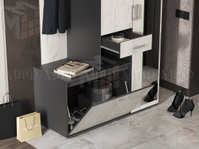 Прихожая Лира (Графит/крафт белый)