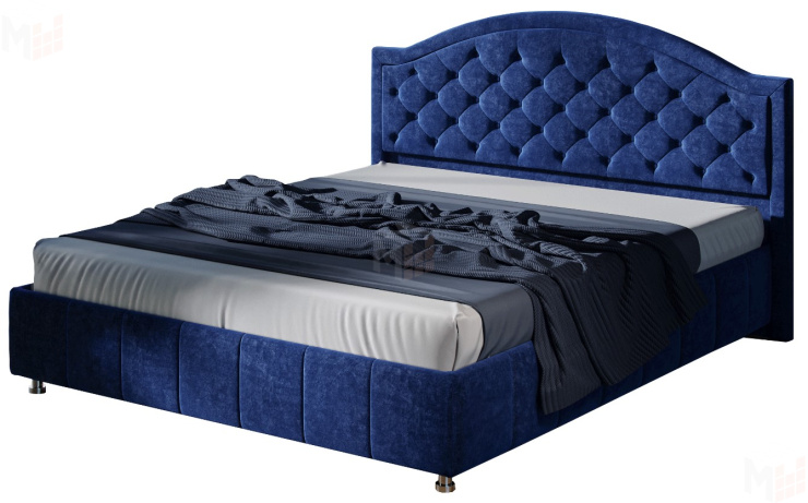 Кровать с подъемным механизмом №295 (велюр синий)