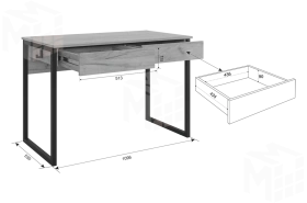 Стол Юниор дуб крафт золотой/черный муар