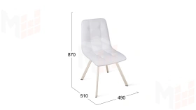 Стул Бруно (паук Т2) Бежевый муар, Кожзам Белый