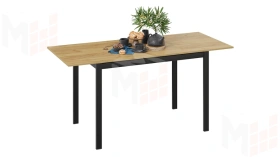 Стол раздвижной Слайд Тип 2 Черный муар, Дуб Крафт золотой