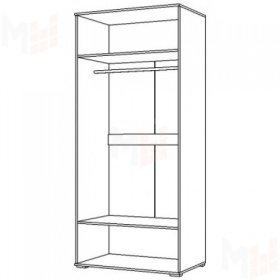 Шкаф Ненси 2-х дверный (ясень/капучино глянец)