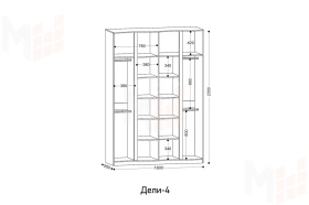 Шкаф 4-х створчатый Дэли 4 Винтерберг