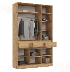 Шкаф Роджина 3-х створчатый (дуб крафт/изумрудный)