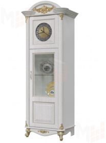 Шкаф с часами Да Винчи ГД-08 (белый патина)