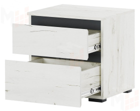 Тумба прикроватная ГРЕТТА Дуб Крафт белый-Антрацит