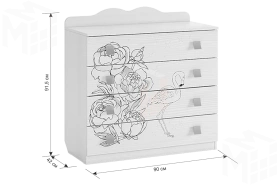  Комод  Фэнтези белый рамух