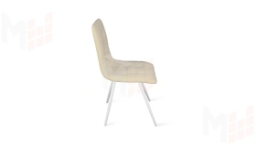 Стул Бруно (конус Т3) Белый муар, Кожзам Бежевый