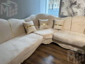 Диван Лара угловой 3-у-1 бежевый золото