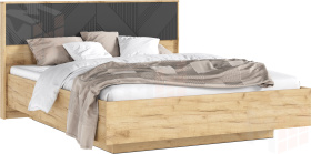   Ирис Кровать парящая 1,6м (ортопед металл) (Браш Графит/Дуб Крафт, Дуб Крафт)