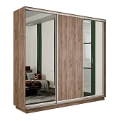 Шкаф-купе Экспресс трио 2 зеркала 2400 (Крафт табачный)