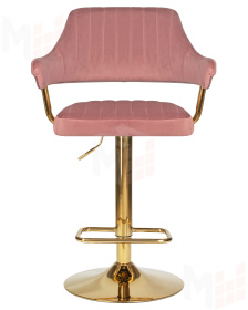 Стул барный DOBRIN CHARLY GOLD (розовый велюр (MJ9-32))