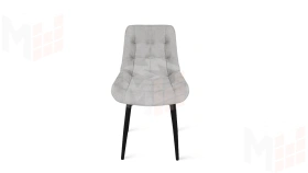 Стул BOSTON Черный муар, Велюр V004 светло-серый