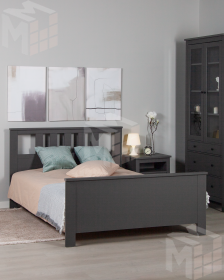 2.08.04.060.4 САГА кровать двойная 140х200 серая