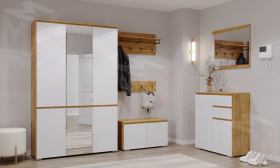 Прихожая ГРЕТТА   Дуб Крафт золотой - Белый №4