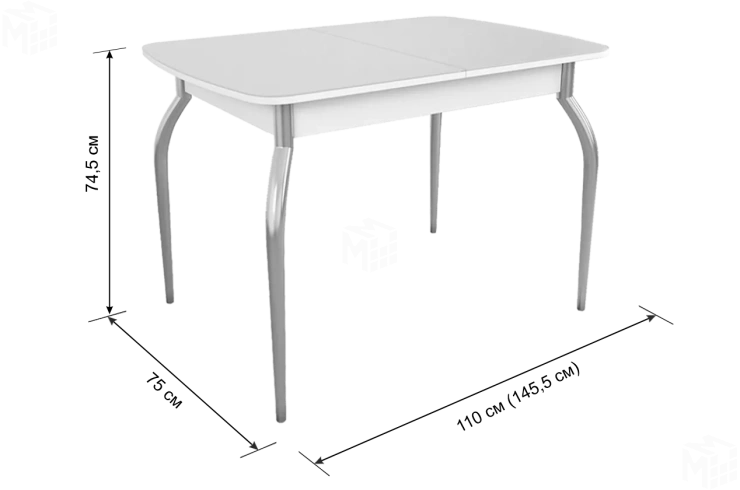 Стол обеденный раздвижной Танго белый