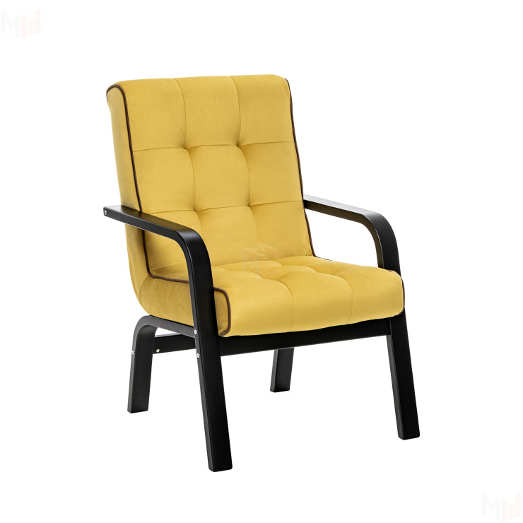 Кресло Leset Модена (Венге/V28 желтый, кант V23 молочный шоколад)