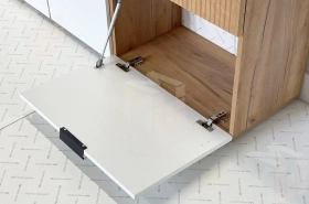 Стенка в гостиную Бери дуб крафт золотой/белое дерево