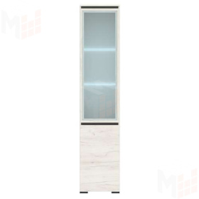 Пенал-витрина  ГРЕТТА 1В1С Дуб Крафт белый - Антрацит