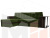 Угловой диван Атланта М левый угол (Зеленый\Коричневый)