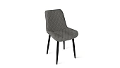 Стул OSCAR Черный муар, Велюр L002 серо-бежевый