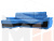Угловой диван Нэстор левый угол (Голубой\Черный)