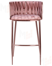 Стул барный DOBRIN EMMA ROSE GOLD (розовый велюр (VF-10))
