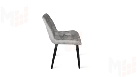 Стул BOSTON Черный муар, Велюр V004 светло-серый