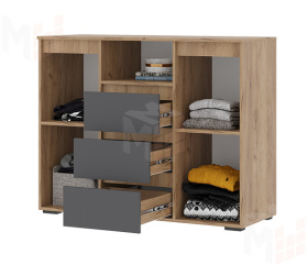 Комод Хелен КМ 01 дуб крафт золото - серый графит