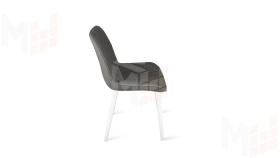 Стул OSCAR Белый муар, Велюр L002 серо-бежевый