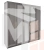Шкаф Мокко 5-дверный с зеркалом серый