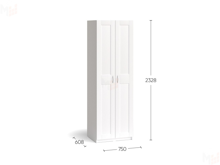 Шкаф Макс 2 двери 75х61х233 белый